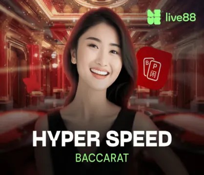 Hyper Speed Baccarat online game logo by Evolution on geometry-dashfree.com